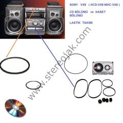 SONY   VX8   ( HCD-VX8 MHC-VX8 )   CD BÖLÜMÜ   ve  KASET  BÖLÜMÜ  LASTİK  TAKIMI