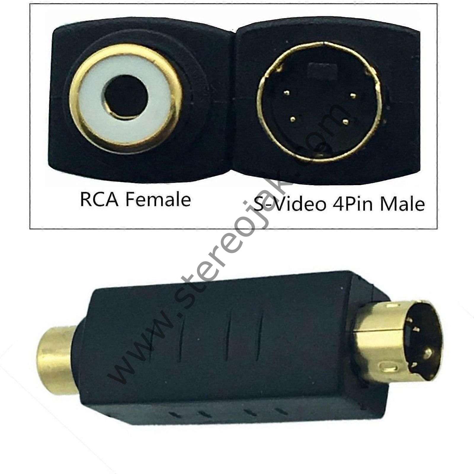 S-Video Erkek - RCA Dişi Adaptör , 4 PIN Kompozit Kablo Adaptörü Mikro Telefonlar ve Ses Ekipmanları  Çevirici , Mini Din 4 Pin