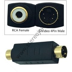 S-Video Erkek - RCA Dişi Adaptör , 4 PIN Kompozit Kablo Adaptörü Mikro Telefonlar ve Ses Ekipmanları  Çevirici , Mini Din 4 Pin