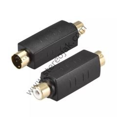 S-Video Erkek - RCA Dişi Adaptör , 4 PIN Kompozit Kablo Adaptörü Mikro Telefonlar ve Ses Ekipmanları  Çevirici , Mini Din 4 Pin