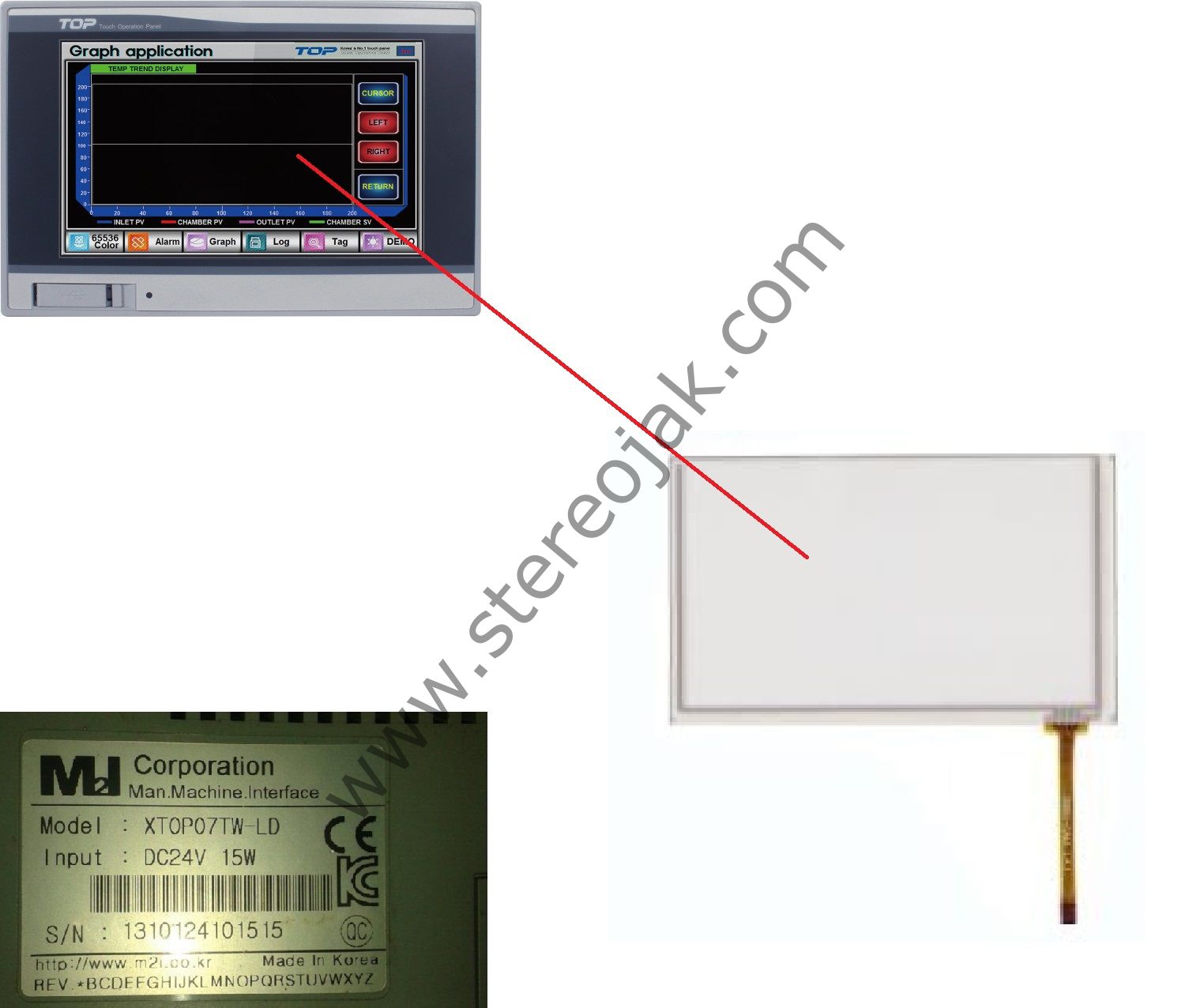 MODEL : XT0P07TW-LD    DIŞ YÜZEY  DOKUNMATİK  BÖLÜM     ( M2I XT0P07TW-LD )  Man.Machine.Interface