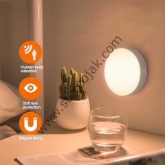 8 CM Yuvarlak , Hareket Sensörlü , Günışığı , Şarj Edilebilir , Çok İmkanlı Kullanım Ledi , Mıknatıslı veya Sök tak Yapıştırmalı Genel aydınlatma Ledi