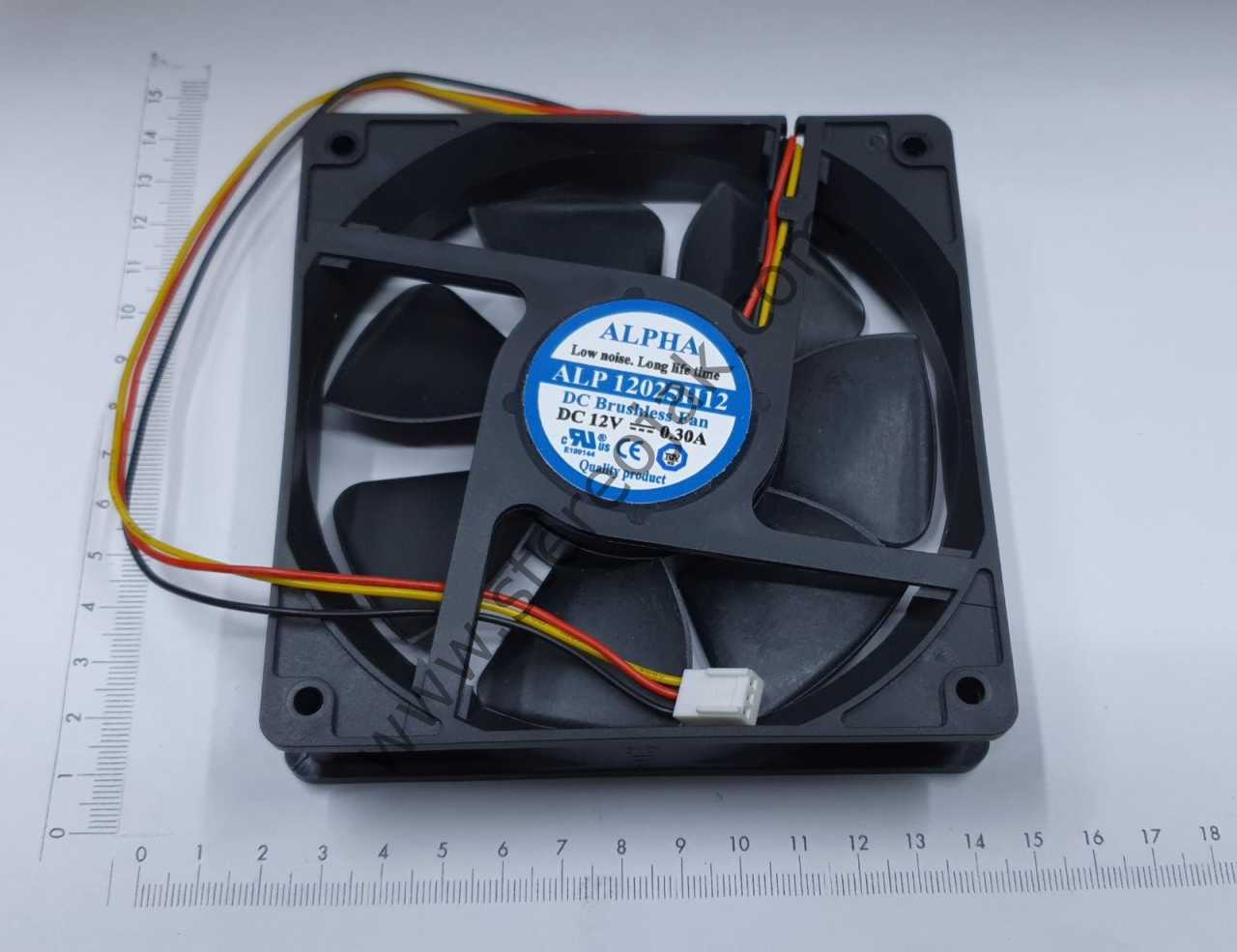 12 CM   KARE   12X12X2.5  DC12V 030AMP 3 KABLO  ALPHA  RULMANLI  FAN