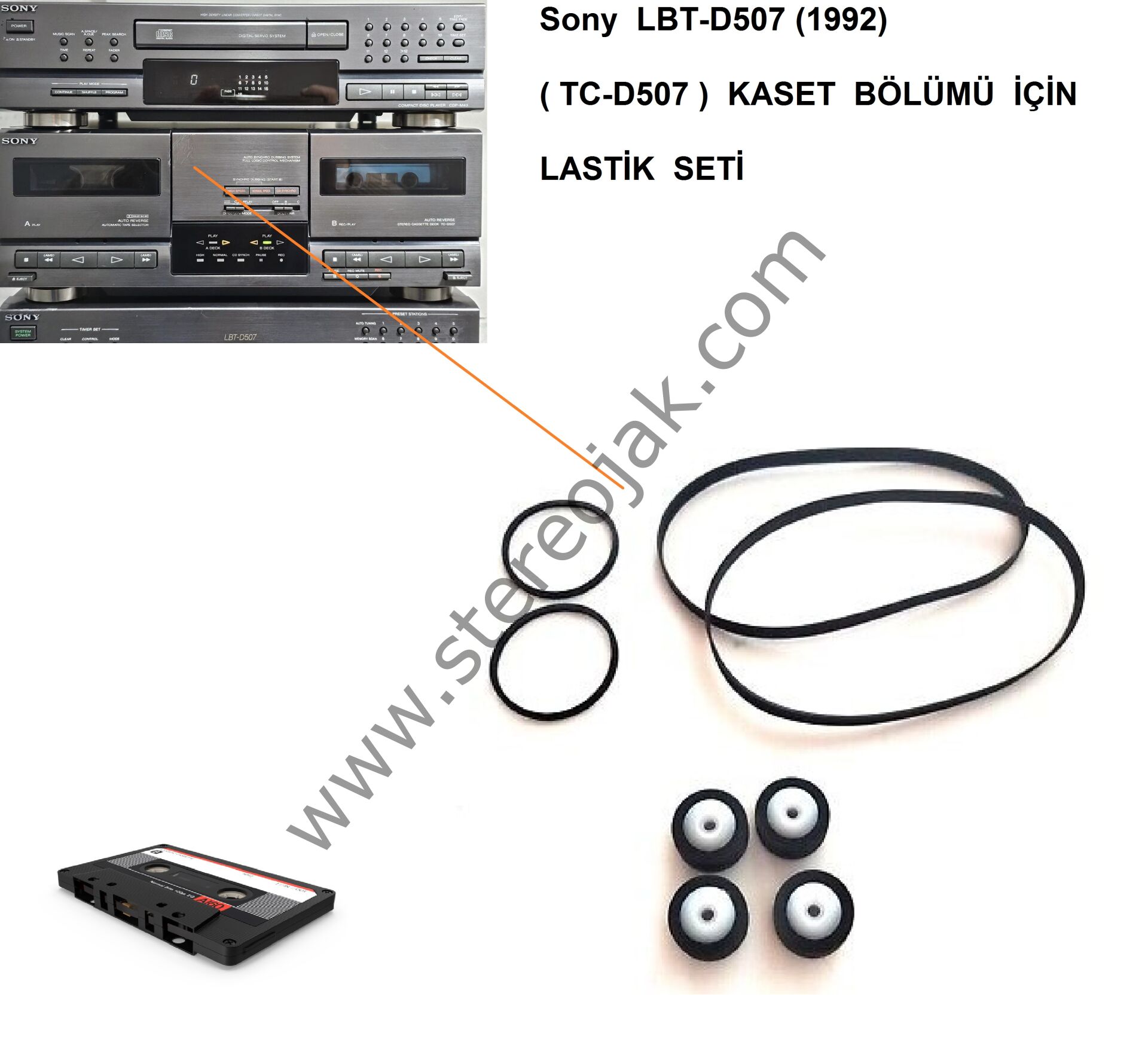 LBT-D507  ( TC-D507 )  KASET  BÖLÜMÜ  UYUMLU    LASTİK TAKIMI