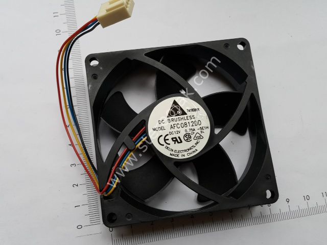 DELTA  DC BRUSHLES  AFC0812DD  DC12V 0.75AMPER RULMANLI  4 KABLO FAN