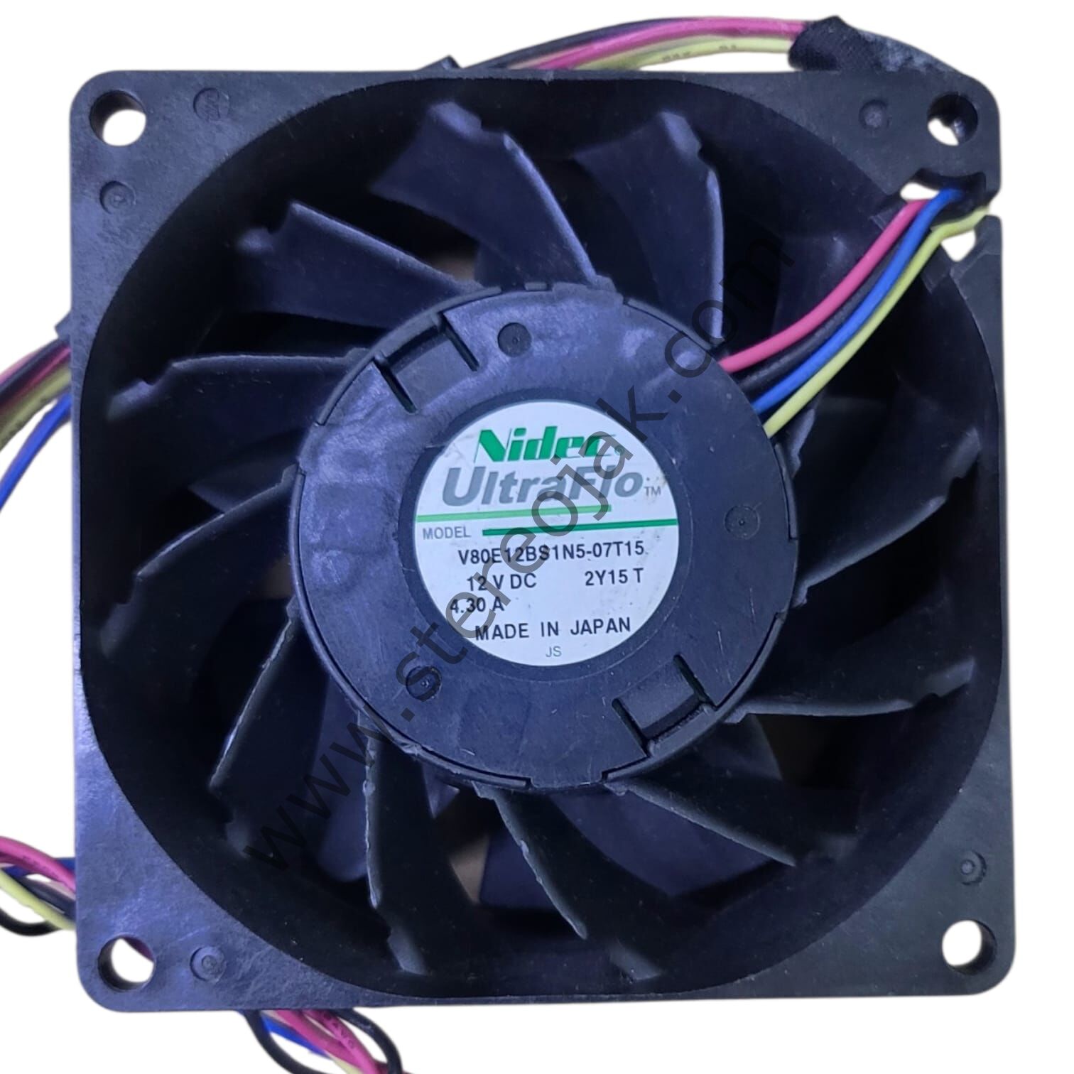 Nidec UltraFlo - 12V 4.30A , 4 Kablo , 80x80x38 , Made in Japan , Model : V80E12BS1N5-07T15