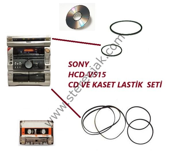 HCD-V515      SONY  MÜZİK SETİ   CD ve KASET BÖLÜMÜ  LASTİK   SETİ