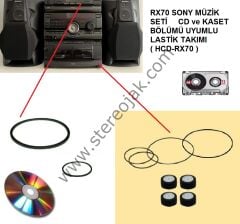 RX70   SONY  MÜZİK  SETİ  ÇİFTLİ KASET   BÖLÜMÜ  UYUMLU  LASTİK   TAKIMI  ( HCD-RX70 )