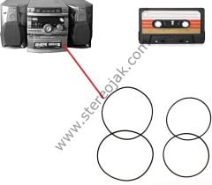 RX70   SONY  MÜZİK  SETİ  ÇİFTLİ KASET   BÖLÜMÜ  UYUMLU  LASTİK   TAKIMI  ( HCD-RX70 )