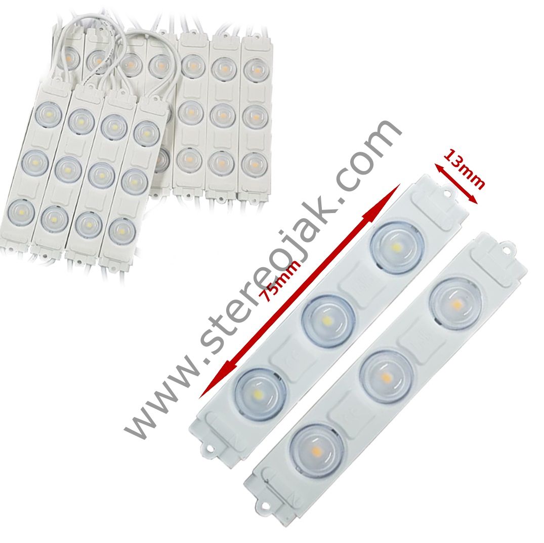 220 Volt 2 Watt Üç Ledli Lensli 2835 Reklamcı Modül ( Renk Seçiniz )