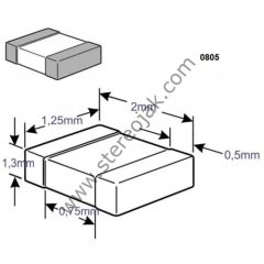 180R %5 805 1/8W SMD Direnç (25 Adetlik Paket)