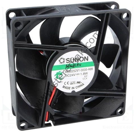 Sunon 24V 1.8W , 80x80x25mm ,  ME80252V1-0000-A99 , 2 Kablo
