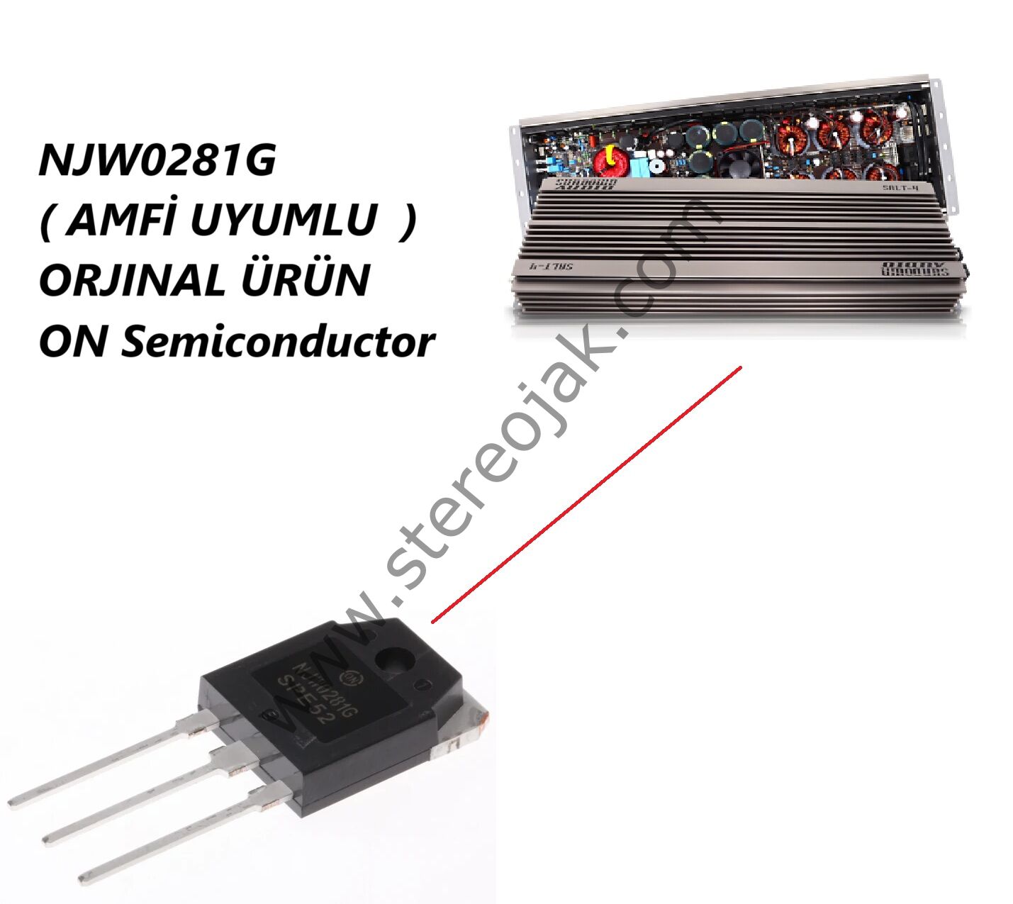 NJW0281G   TO−3P NPN   ( 15 AMPERES COMPLEMENTARY SILICON POWER TRANSISTORS 250 VOLTS, 150 WATTS)                ORJİNAL ÜRÜN