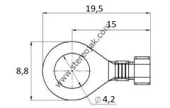DF-2,5 , 4.2MM , Yuvarlak Terminal Topraklama Kablo Papuç , 1.Kalite ( Adet Seçiniz )
