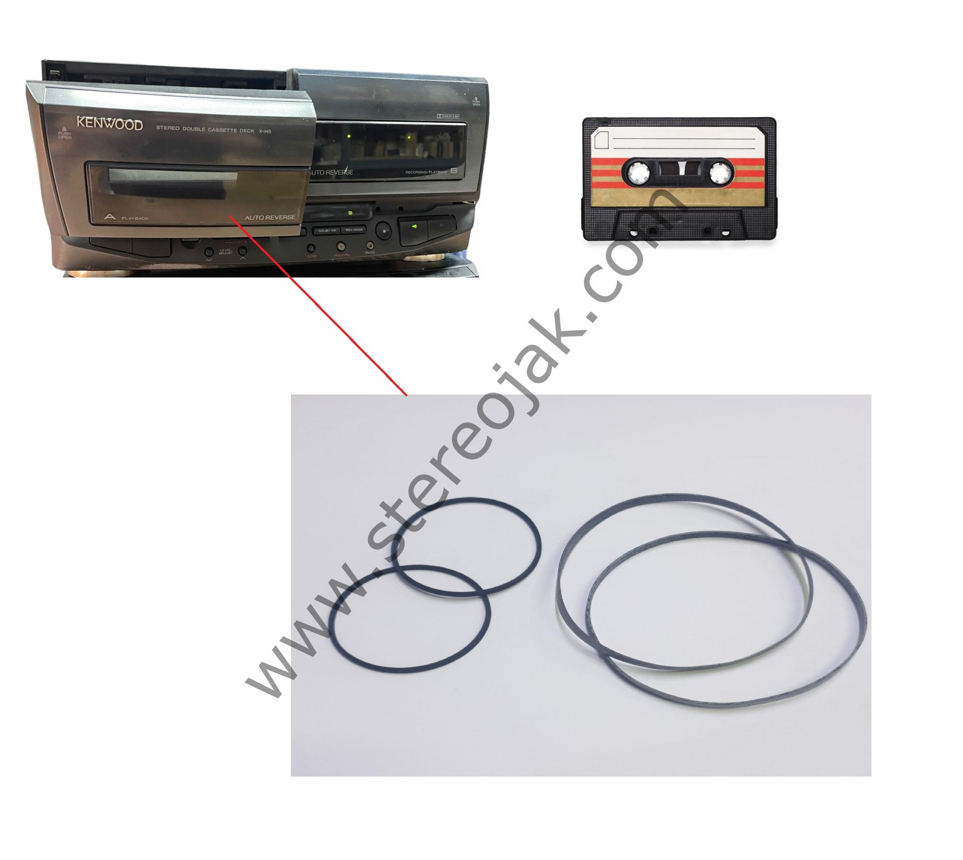 X-H5    KENWOOD   ÇİFT KASET ÇALAR   BÖLÜMÜ  LASTİK SETİ