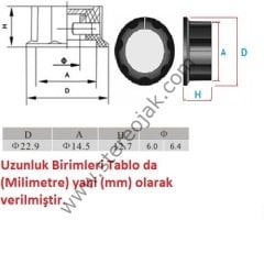 23mm Pot Başı Yandan Sıkmalı Metalik