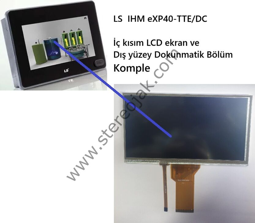 LS  IHM eXP40-TTE/DC  İç kısım LCD ekran ve  Dış yüzey Dokunmatik Bölüm  ( SAT070T0C001 )  ( 31400600866 )   Komple  İÇ  LCD  VE DIŞ DOKUNMATİK  YÜZEY