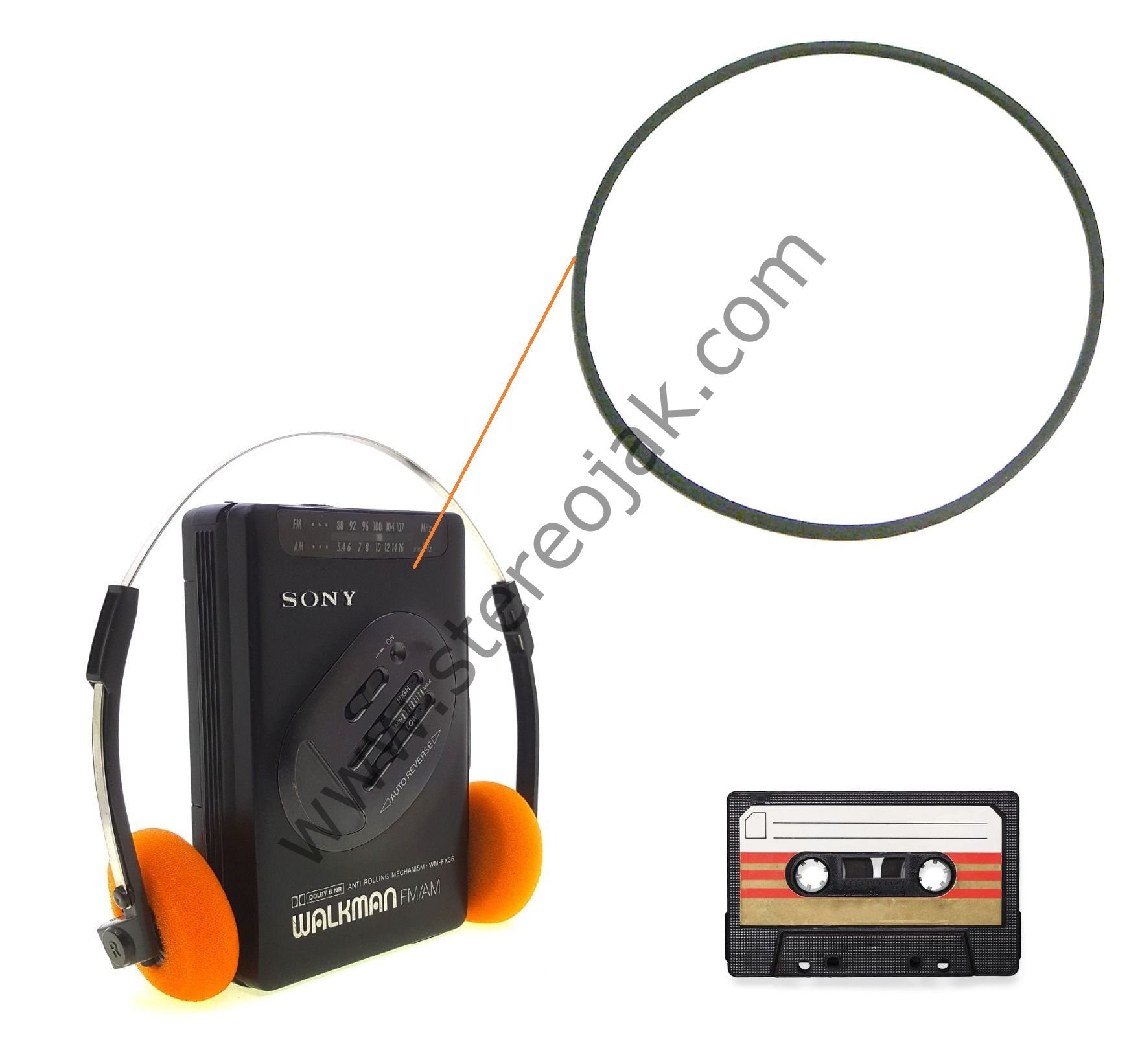 Sony Walkman WM-FX36   Uyumlu Kayış    FM / AM / Auto Reverse Radio Cassette