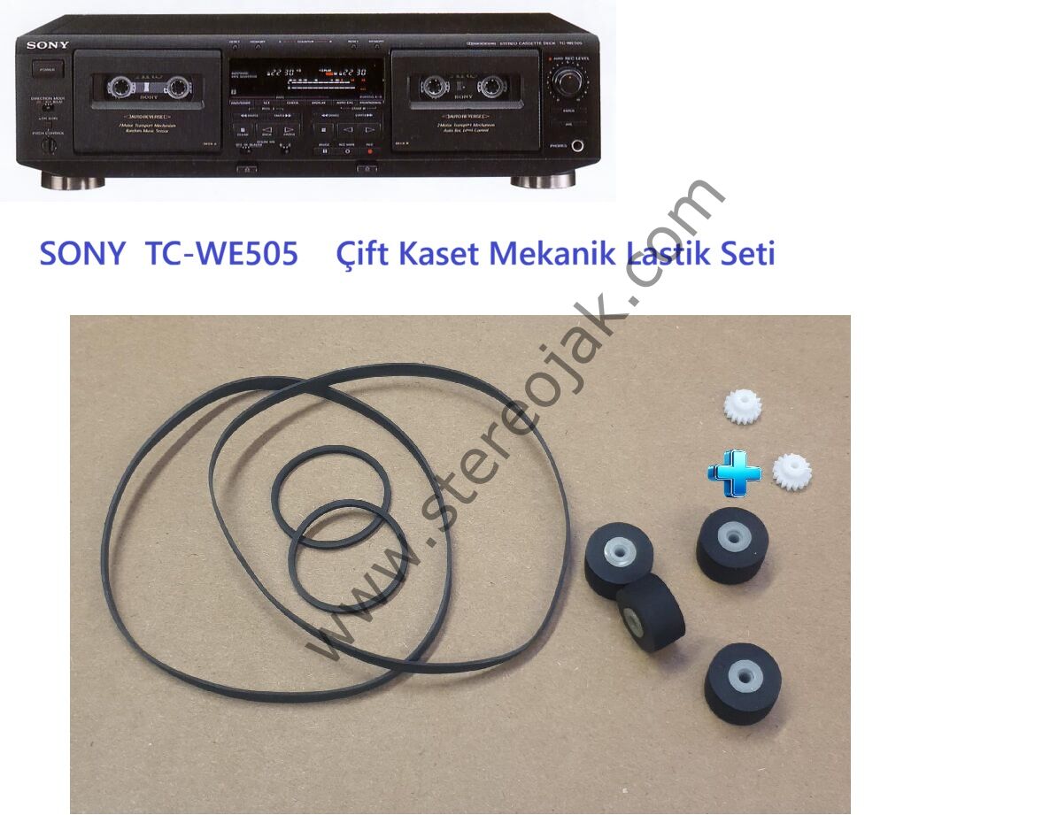 SONY  TC-WE505   ( SONY BELT KİT  FOR DECK TAPE  )   Çift Kaset Mekanik Lastik Seti