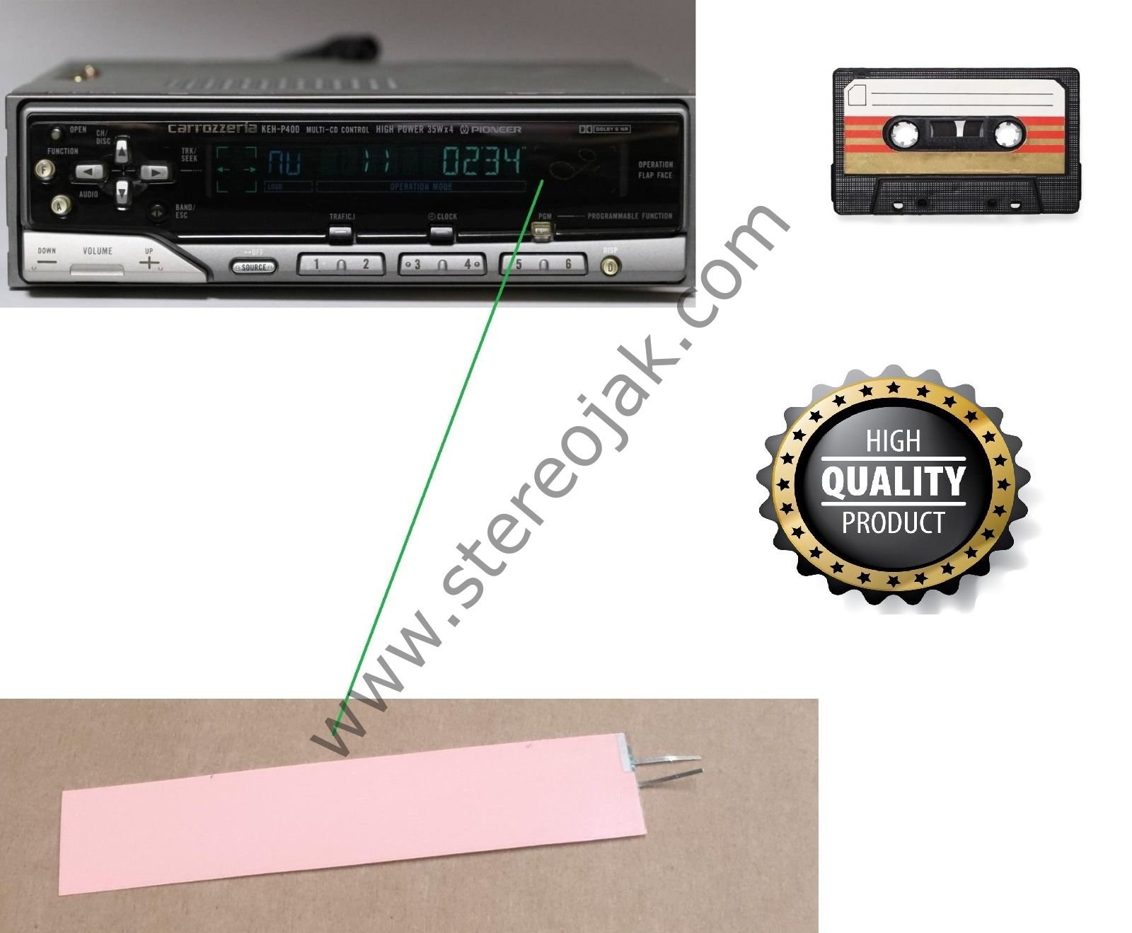 Carrozzeria KEH-P400    İç Ekran Florasanı  ( Pioneer  KEH-P400 ) .