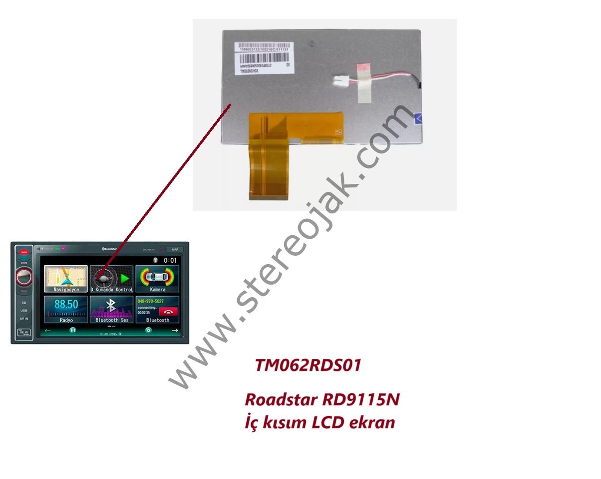 TM062RDS01       Roadstar RD9115N   iç Kısım Lcd Ekran