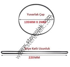YUV 135X2MM ÇAP : 135MM X 2MM , İkiye Katlı 220MM Lastik