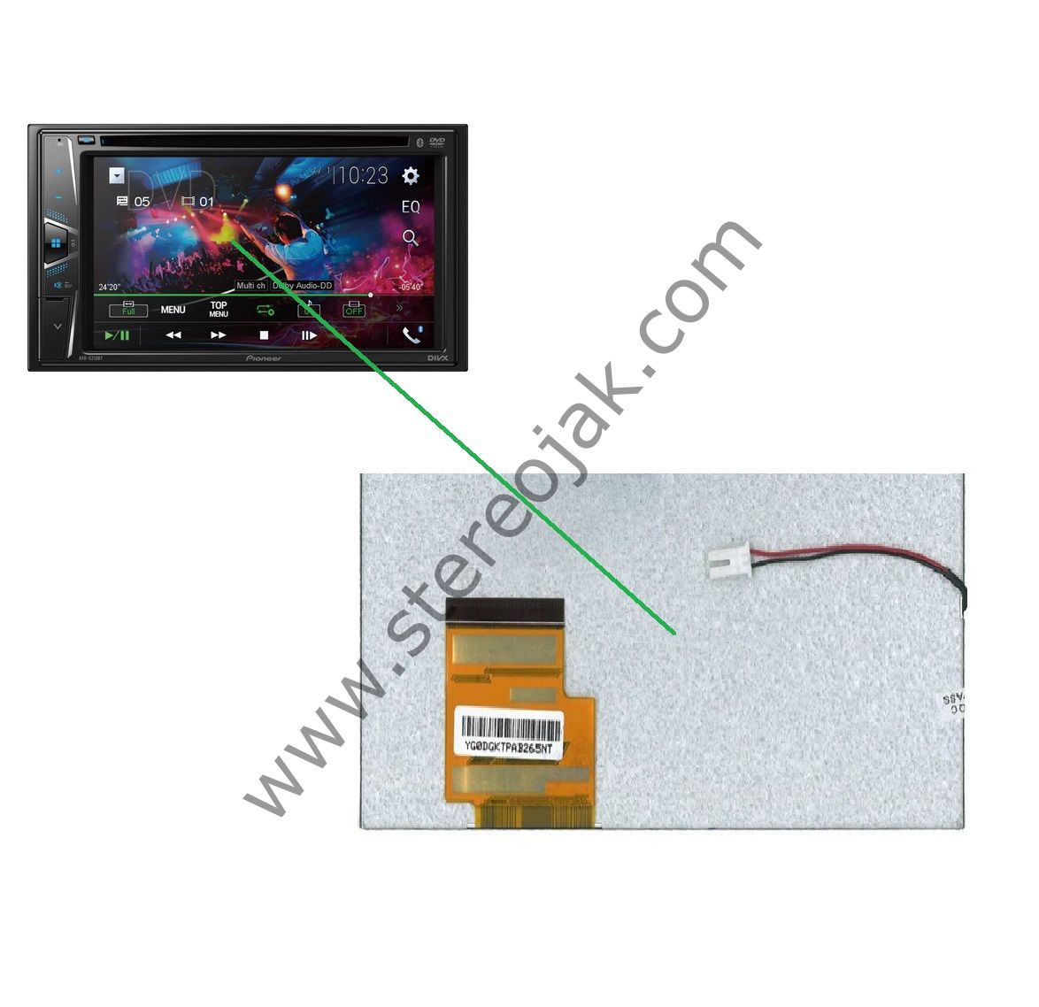Pioneer AVH-G225BT    LCD  EKRAN