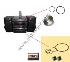 Sony HCD-RX30 Mini Audio System    Kaset  ve Cd Bölümü  Lastik Seti