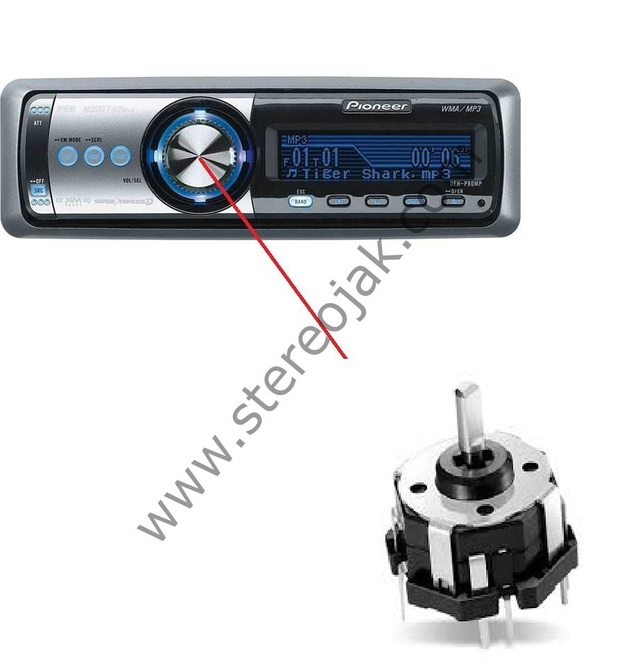Pioneer DEH-P80MP CD receiver    İç  arka kısım Joistik