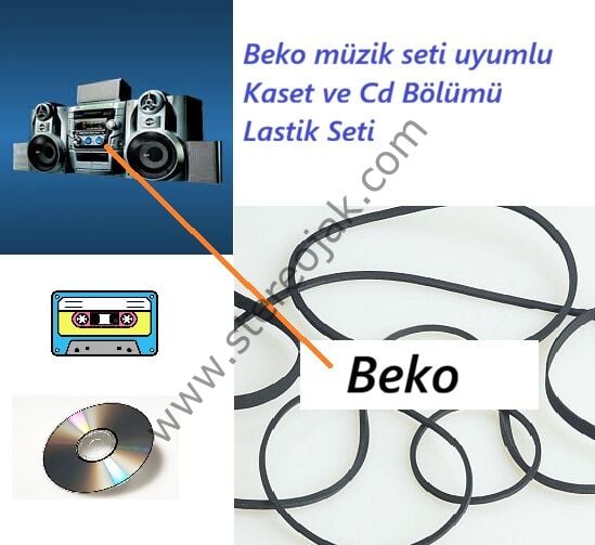 Beko müzik setleri için  uyumlu   Kaset ve Cd  Bölümü Lastik Seti