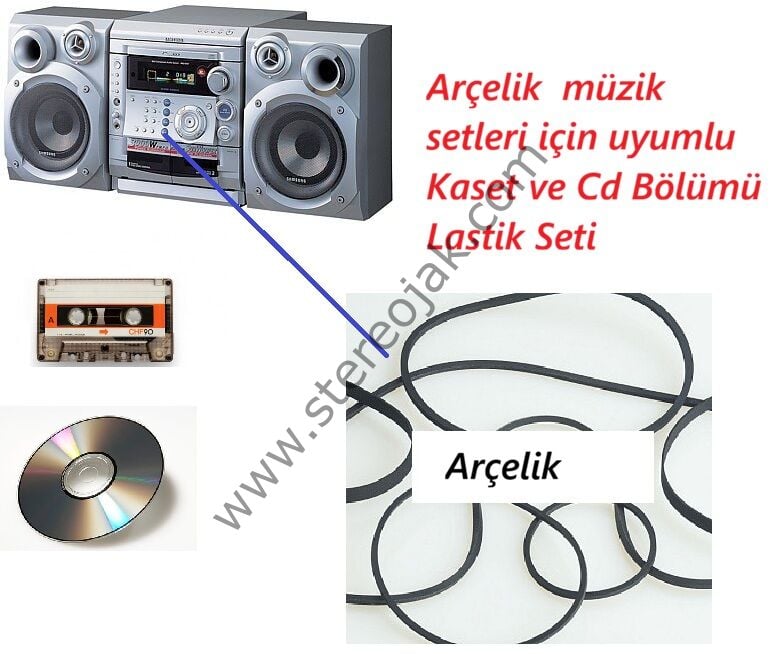 Arçelik   müzik setleri için  uyumlu   Kaset ve Cd  Bölümü Lastik Seti
