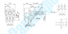 Stereo /Dual /2 Kanal Potansiyometre , Lineer ,  6 Pin , Uzun Mil , Orta Kalite (SEÇENEKLERDEN OHM DEĞERİNİ SEÇİNİZ )