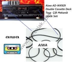 Aiwa AD-WX929 (  Dek Teyp ) Double Cassette Deck  Teyp  Çift Mekanik Lastik Seti