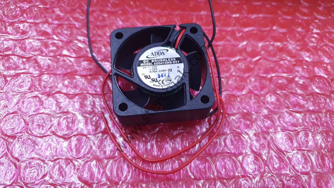 ADDA  DC BRUSHLESS  AD0412HB-D51  DC12V 0.15AMP   4X4X1.5 CM   FAN