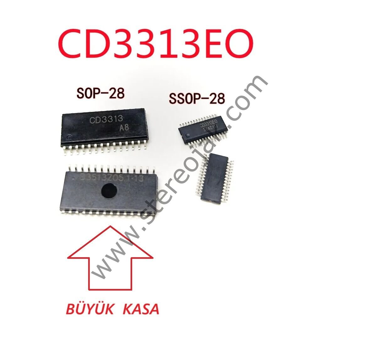 CD3313EO  (four-channel audio processor)   SOP-28  Büyük Kasa Entegre