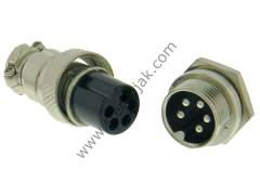 16mm   5 pin takım   konnektör    seyyar dişi  erkek  saşe