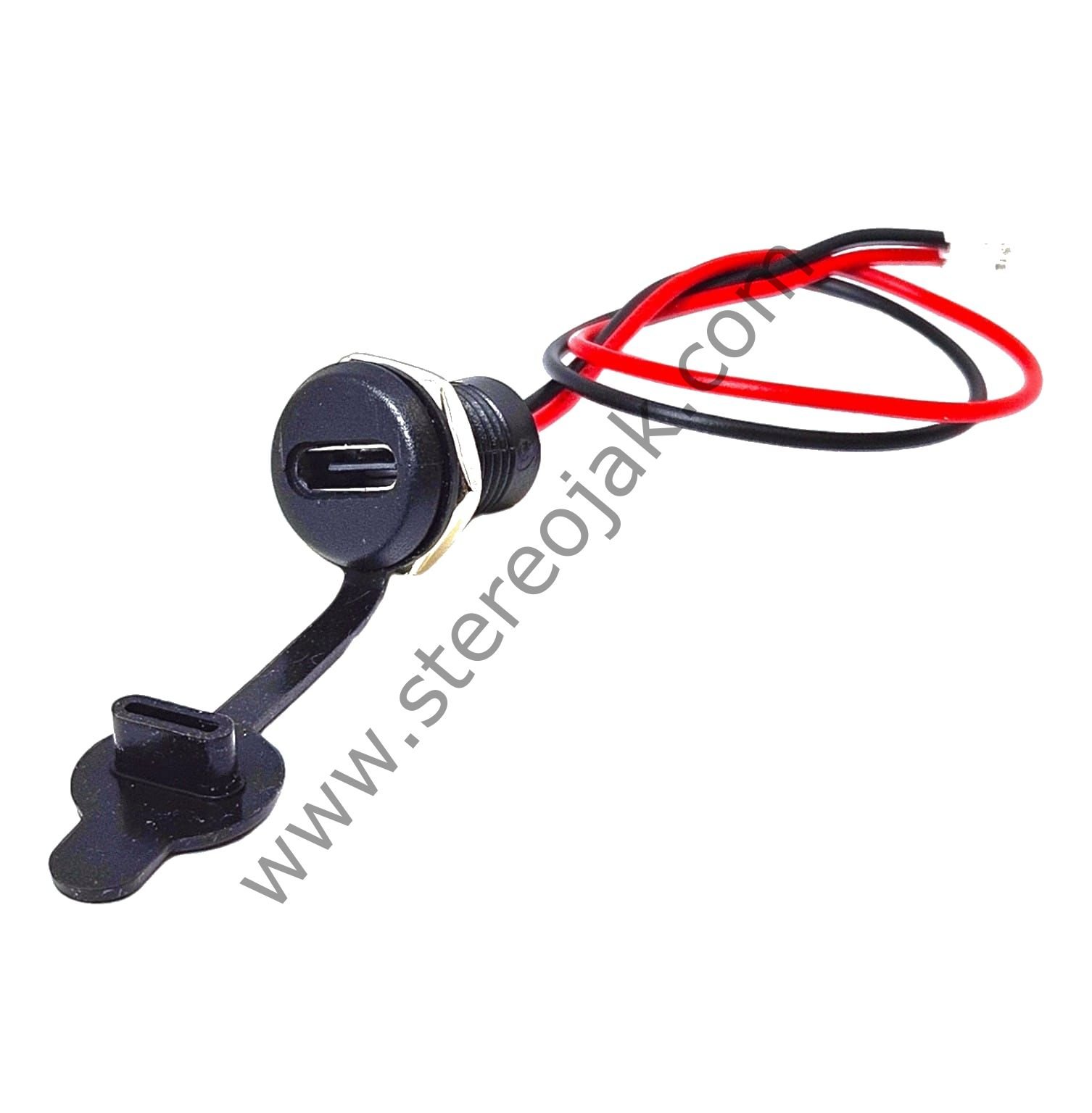 Pano Tip TYPE-C Şase Dişi 2P - Şarj İçin , Su Geçirmez Kapaklı