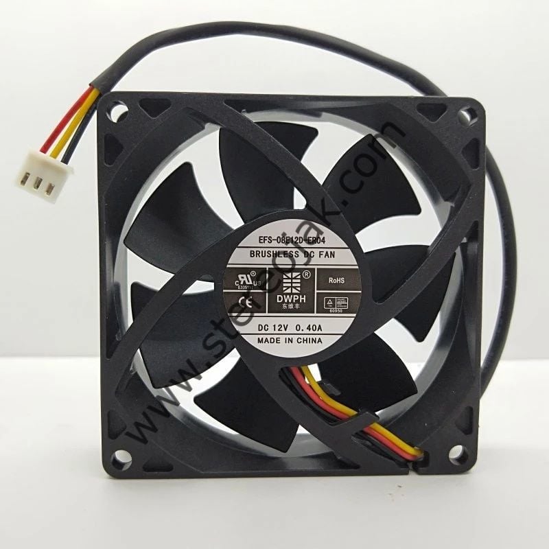 TOMMATECH NEW 3 KW   AKILLI İNVERTER FAN   EFC-08E12D-EF05 DC 12V 0.4A   DC BRUSHLESS  FAN 80x80x25mm 3  KABLO