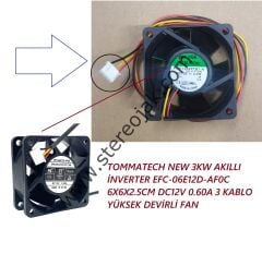 TOMMATECH NEW 3KW  AKILLI İNVERTER   UYUMLU FAN     EFC-06E12D-AF0C  6X6X2.5CM DC12V  0.60A  3  KABLO  YÜKSEK DEVİRLİ  UZUN ÖMÜRLÜ FAN