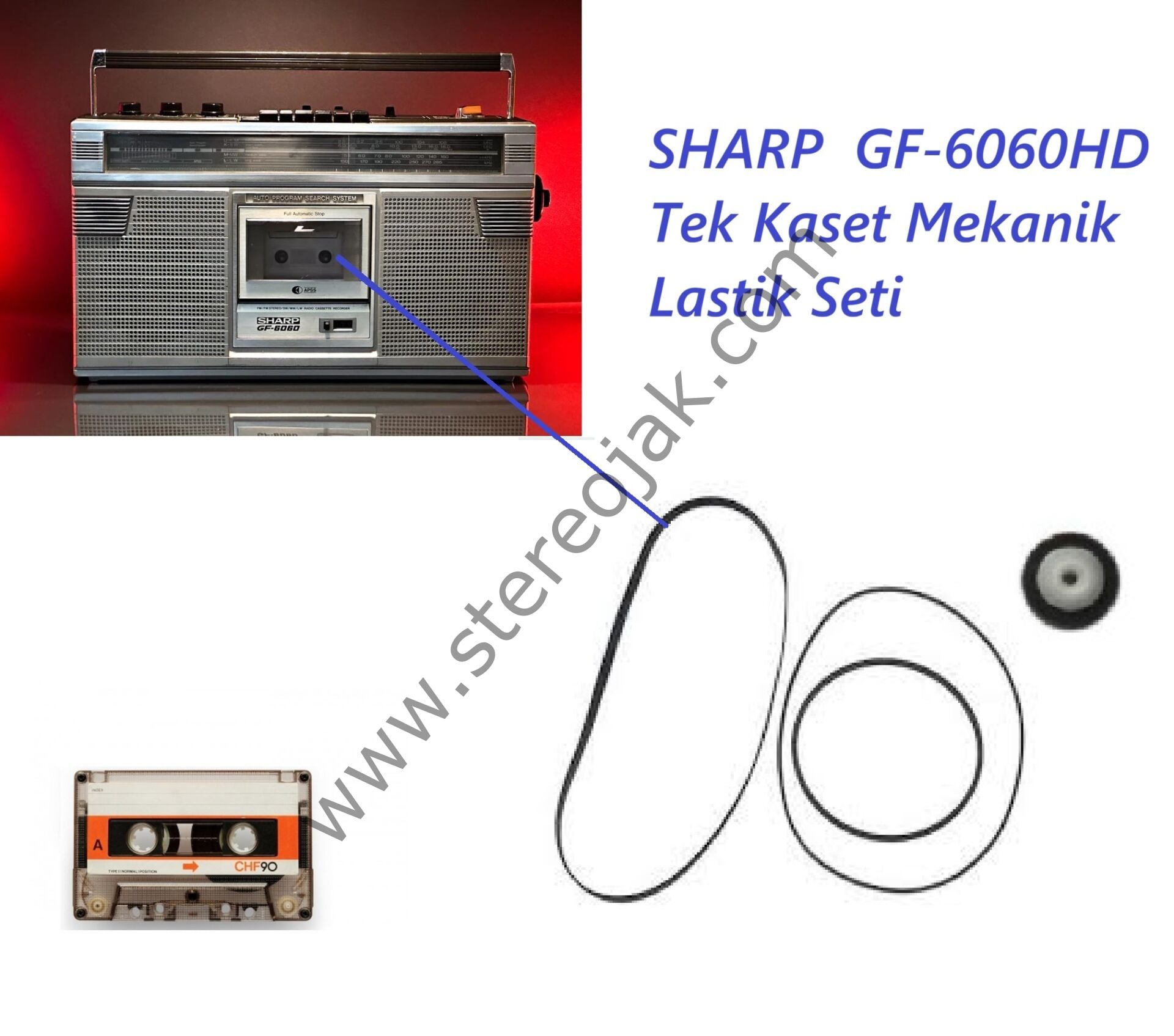 SHARP  GF-6060HD  Tek Kaset Mekanik  Lastik Seti