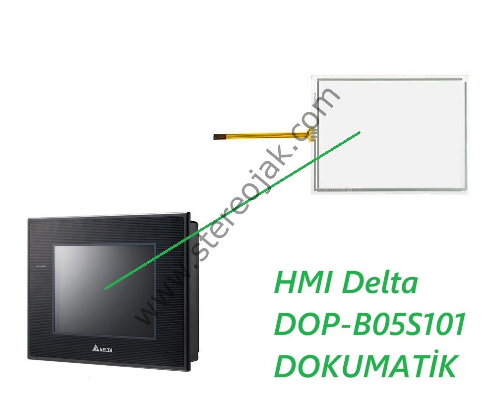 HMI Delta DOP-B05S101    DIŞ YÜZEY   DOKUMATİK