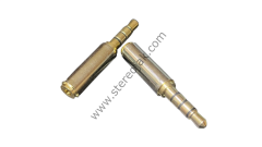 2.5mm Dişi - 3.5mm Erkek TRRS (4 Kutuplu) Mikrofon Destekli Jak Dönüştürücü Gümüş Renk 1.Kalite
