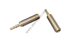 3.5mm Dişi - 2.5mm Erkek TRRS (4 Kutuplu) Mikrofon Destekli Jak Dönüştürücü Gümüş Renk 1.Kalite