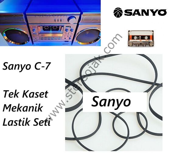 Sanyo C-7    ( Sanyo C7 )  Tek Kaset  Mekanik  Lastik Seti