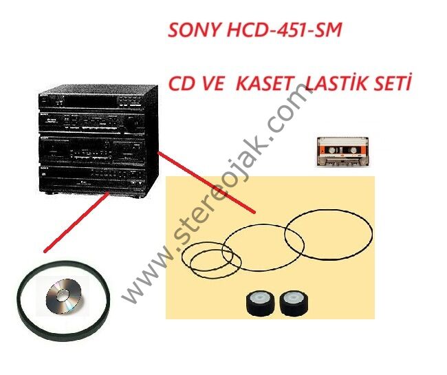 SONY  HCD-241     HCD-451-SM      KASET  VE CD BÖLÜMÜ  LASTİK SETİ