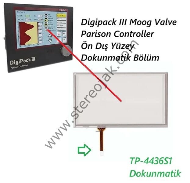 Digipack III Moog Valve Parison Controller Ön Dış Yüzey Dokunmatik Bölüm  (  Touch tp-4436s1  )