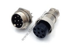 16mm   8 pin    dişi  seyyar    erkek yuva  takım konnektör