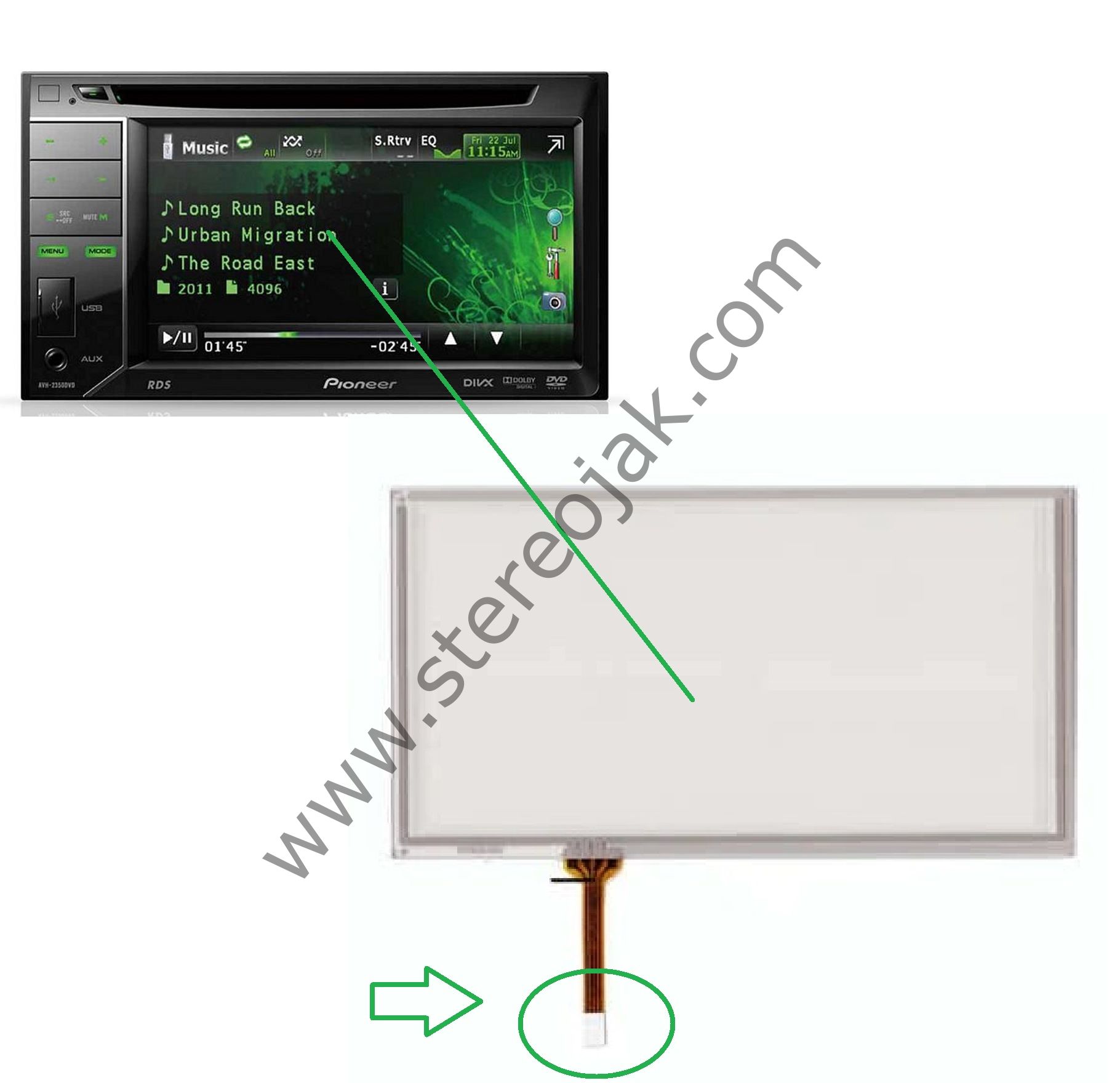 AVH-2350DVD    PIONEER   DIŞ KISIM  DOKUNMATİK