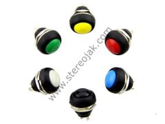 push buton yuvarlak tip   12mm plastik kasa  ( 6 RENK )