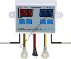XK-W1088 İkili Dijital Sıcaklık Kontrollü Termostat - 12V/DC 120W